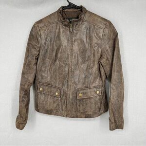 Alfani Tan Leather Jacket